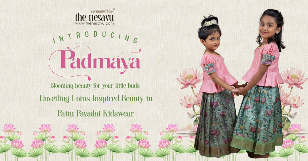 Padmaya: Unveiling Lotus-Inspired Beauty in Pattu Pavadai Kidswear