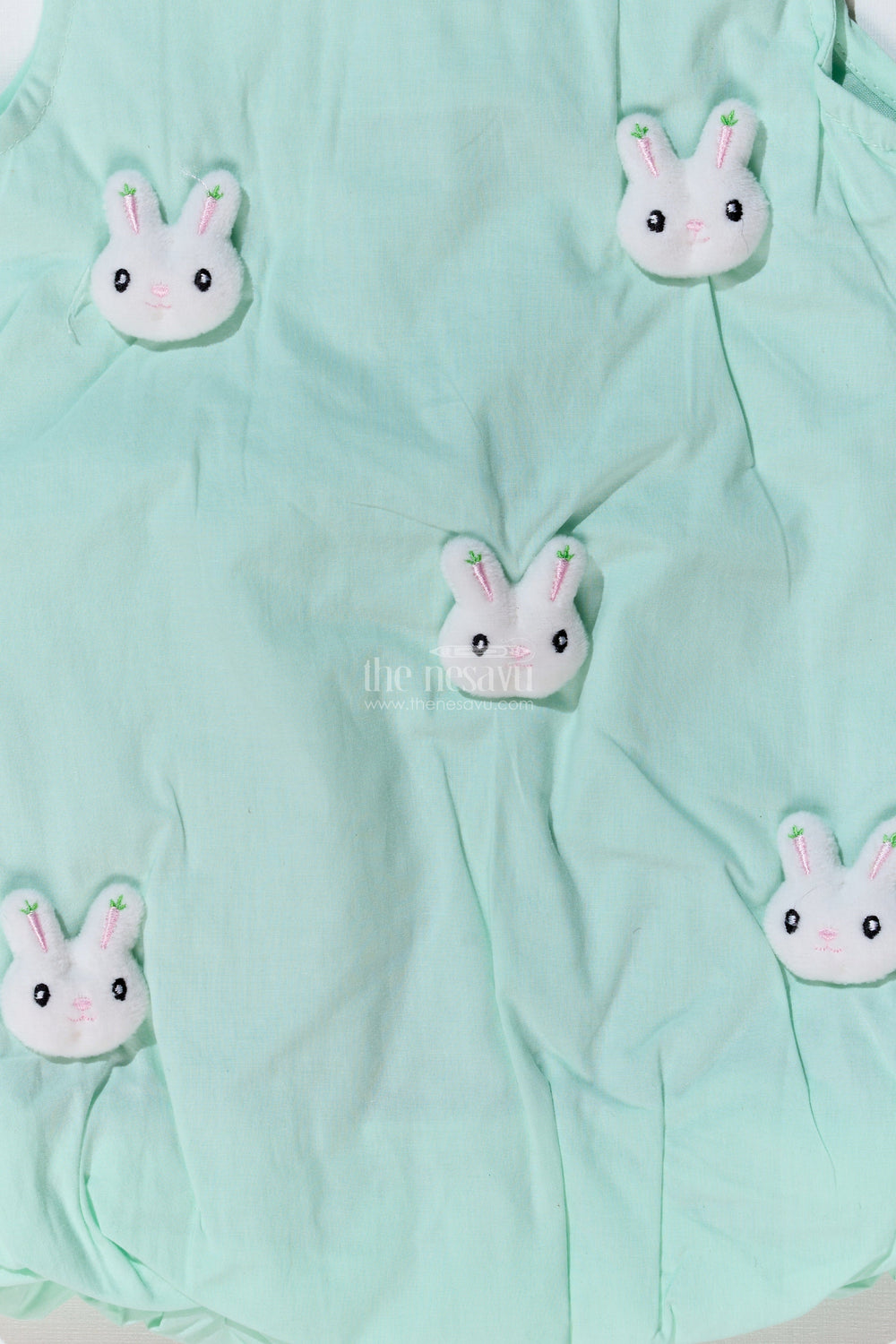 The Nesavu Baby Cotton Frocks Baby Girls Cotton Collection Frocks with Bunny Appliques and Soft Bubble Hem for Everyday Comfort Nesavu Nesavu Baby Girls Cotton Collection Frocks Bunny Appliques Soft Bubble Hem