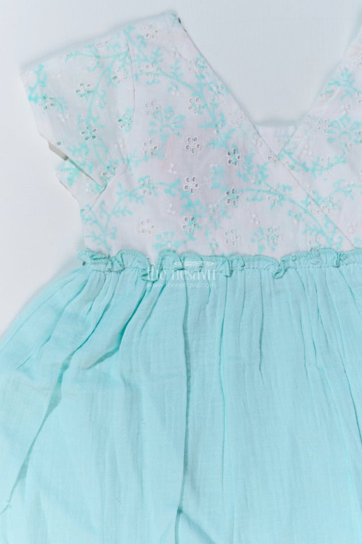 The Nesavu Baby Cotton Frocks Baby Girls Cut Frock with Embroidered Lace Bodice and Flowy Cotton Skirt for a Graceful Look Nesavu Nesavu Baby Girls Cut Frock Embroidered Lace Bodice Cotton Skirt a Chic Look