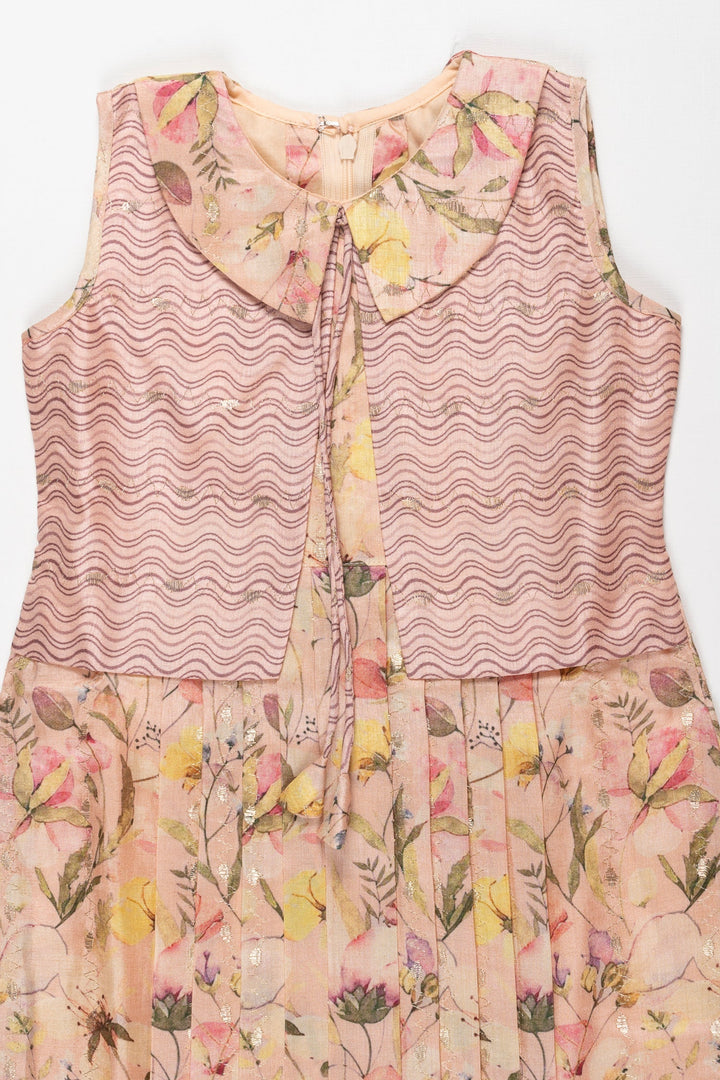 The Nesavu Girls Cotton Frock Blooming Comfort: Girls' Cotton Garden Party Frock Nesavu Charming Girls Cotton Frock with Floral Print | Perfect for Summer Fun | The Nesavu