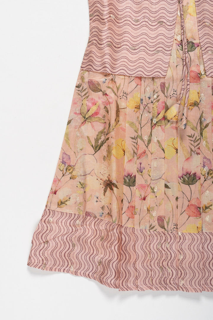 The Nesavu Girls Cotton Frock Blooming Comfort: Girls' Cotton Garden Party Frock Nesavu Charming Girls Cotton Frock with Floral Print | Perfect for Summer Fun | The Nesavu