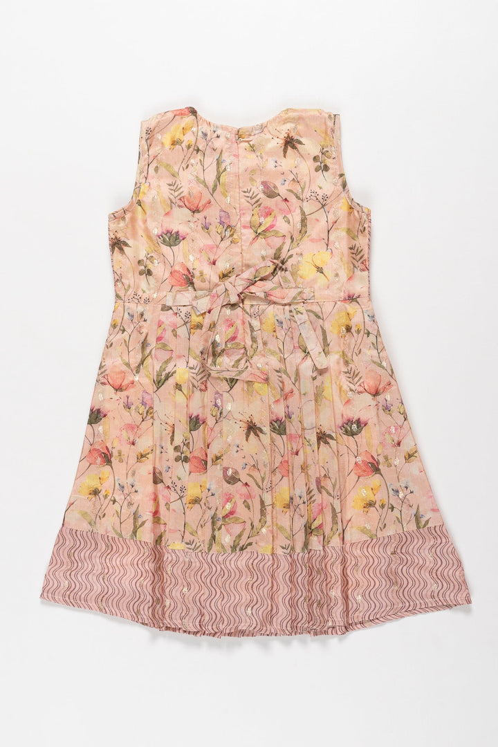 The Nesavu Girls Cotton Frock Blooming Comfort: Girls' Cotton Garden Party Frock Nesavu Charming Girls Cotton Frock with Floral Print | Perfect for Summer Fun | The Nesavu