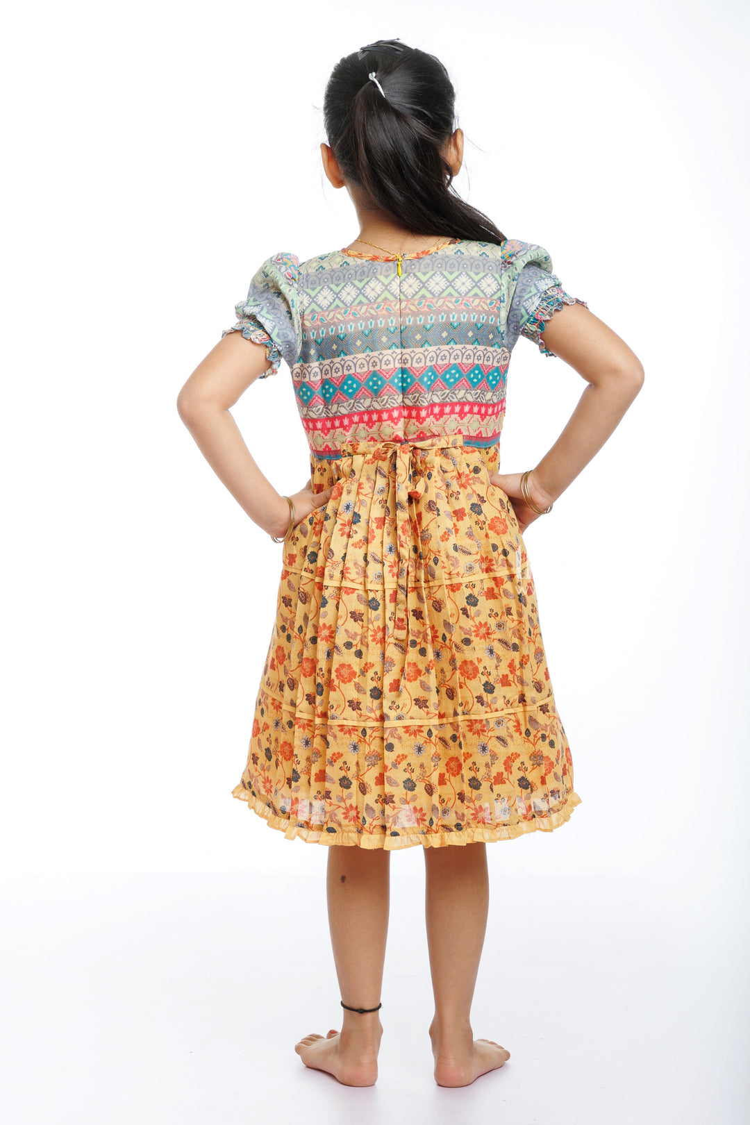 The Nesavu Girls Cotton Frock Bohemian Blossom: Girls Cotton Frock with Cozy Chic Jacket Nesavu Find Latest Girls Cotton Frocks with Jackets | Affordable  Stylish | The Nesavu