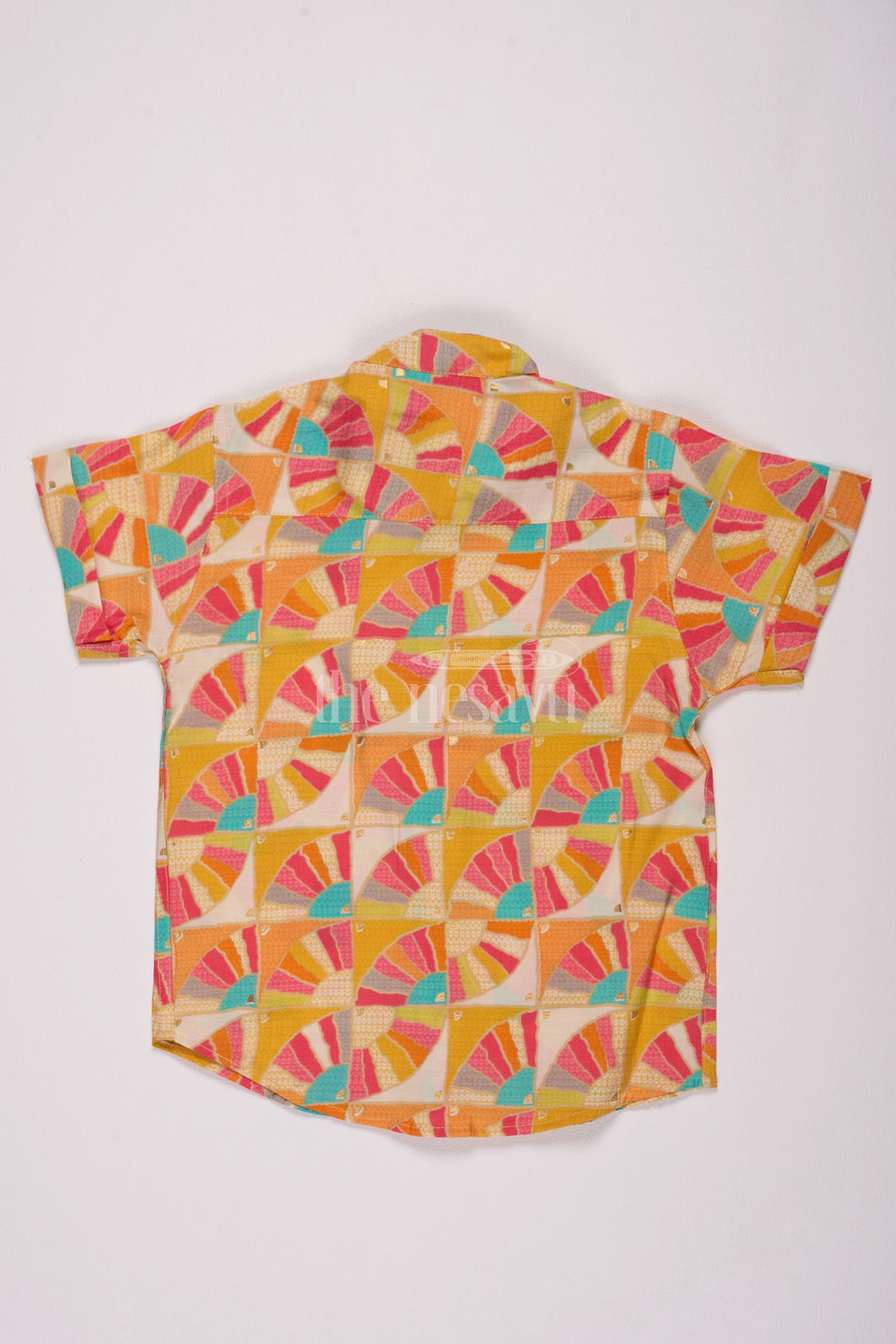 The Nesavu Boys Cotton Shirt Boys Chanderi Christmas Shirts for Guys with Colorful Abstract Geometric Print Nesavu 16 (1Y) / Multicolor BS219A-16 Nesavu Boys Chanderi Christmas Shirts Colorful Abstract Geometric Print