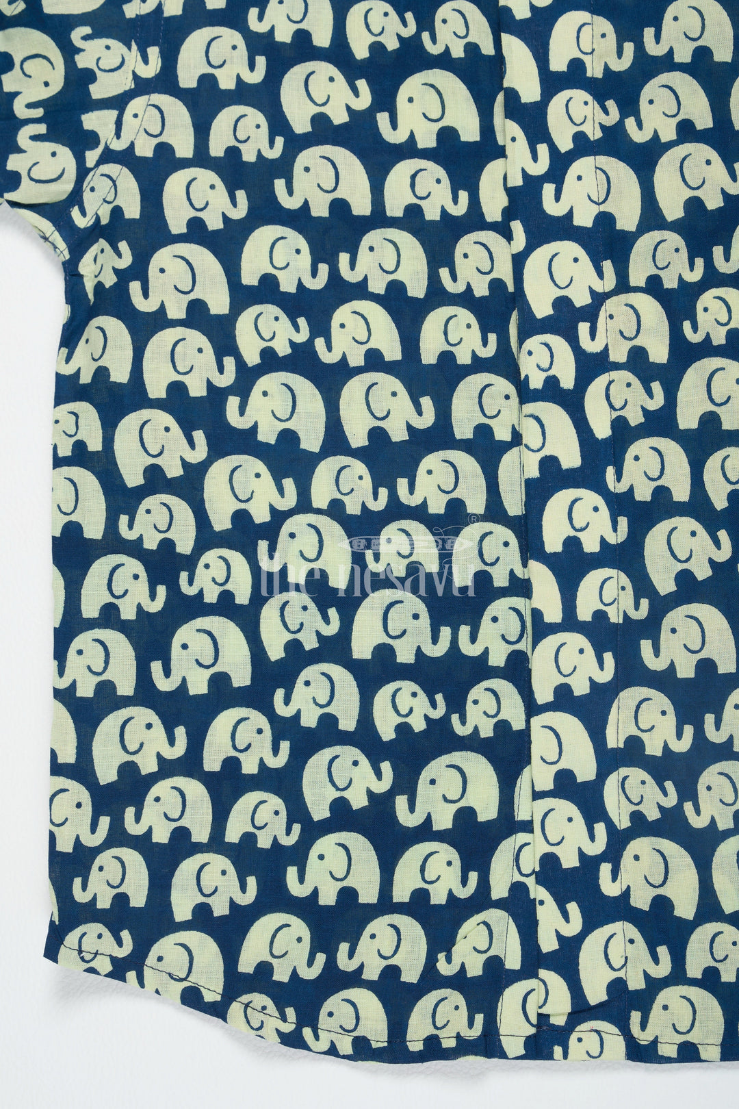 The Nesavu Boys Cotton Shirt Boys Cotton Shirt Navy Elephant Print Best For Pongal Dresses Nesavu Nesavu Boys Navy Cotton Shirt Beige Elephant Print Best Diwali Dresses
