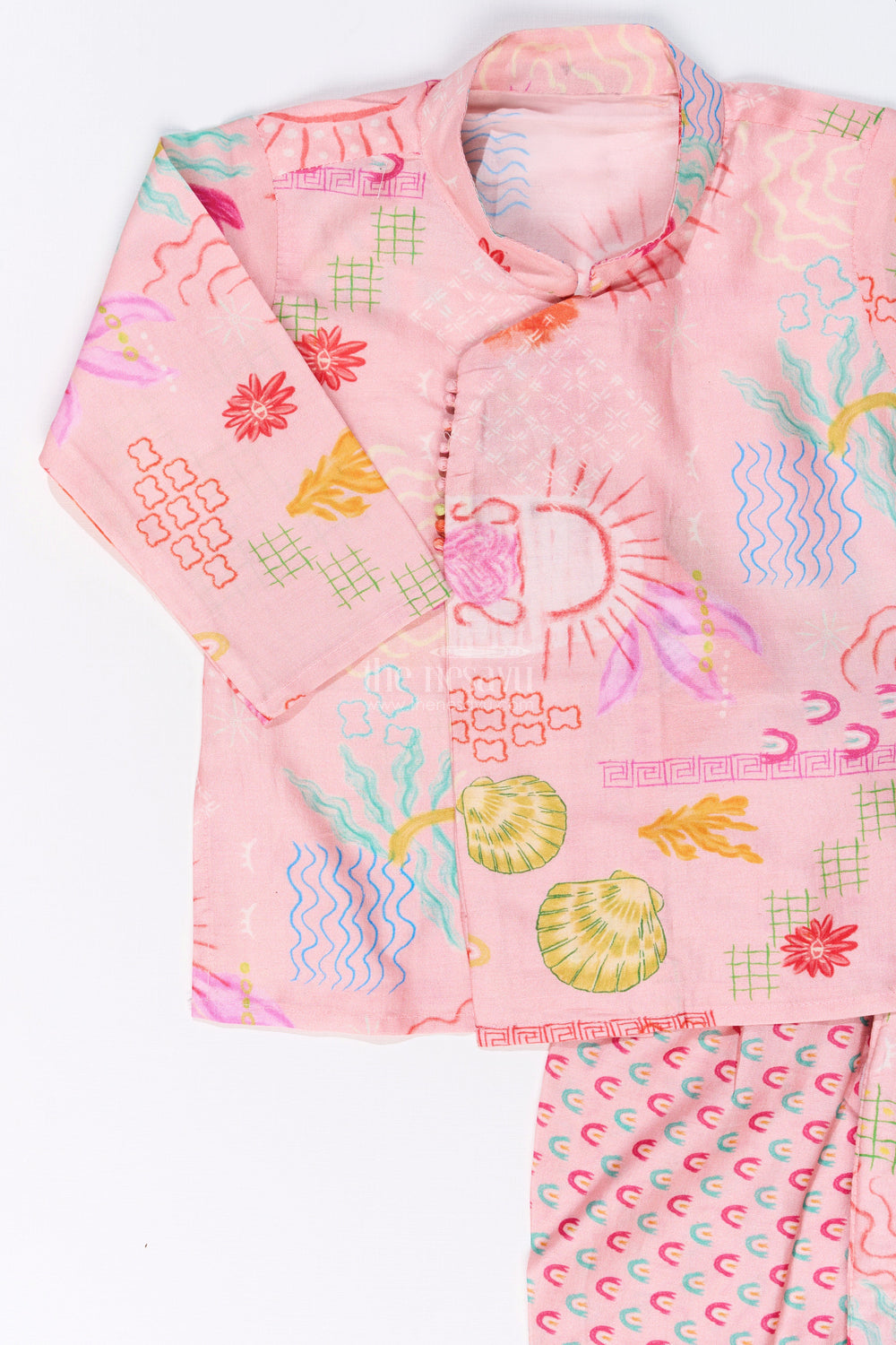 The Nesavu Boys Dothi Set Boys Dhoti Kurta with Floral Printed Cotton Fabric for Traditional and Festive Wear Nesavu Nesavu Boys Dhoti Kurta Floral Printed Cotton Fabric Traditional Festive Wear