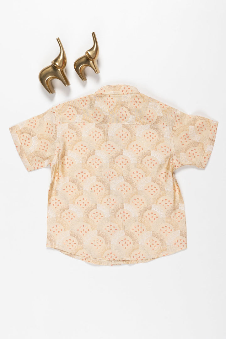The Nesavu Boys Cotton Shirt Boys Geometric Pattern Cotton Shirt - Casual Elegance Nesavu Boys' Cotton Shirt with Geometric Print | Comfort & Style for Everyday Wear | The Nesavu