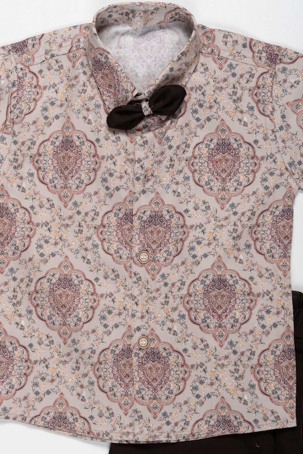 The Nesavu Boys Casual Set Boys Paisley Print Casual Shirt and Pant Set - Perfect Eid Festive Wear Nesavu Buy Boys Paisley Casual Shirt and Pant Set | Stylish Eid Outfit for Kids | The Nesavu