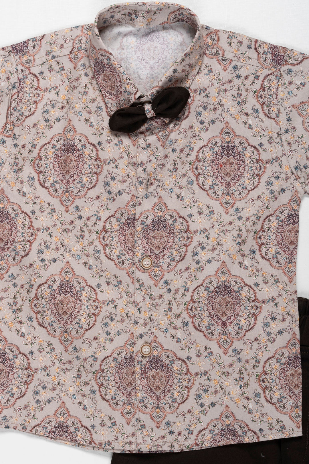 The Nesavu Boys Casual Set Boys Paisley Print Casual Shirt and Pant Set - Perfect Eid Festive Wear Nesavu Buy Boys Paisley Casual Shirt and Pant Set | Stylish Eid Outfit for Kids | The Nesavu