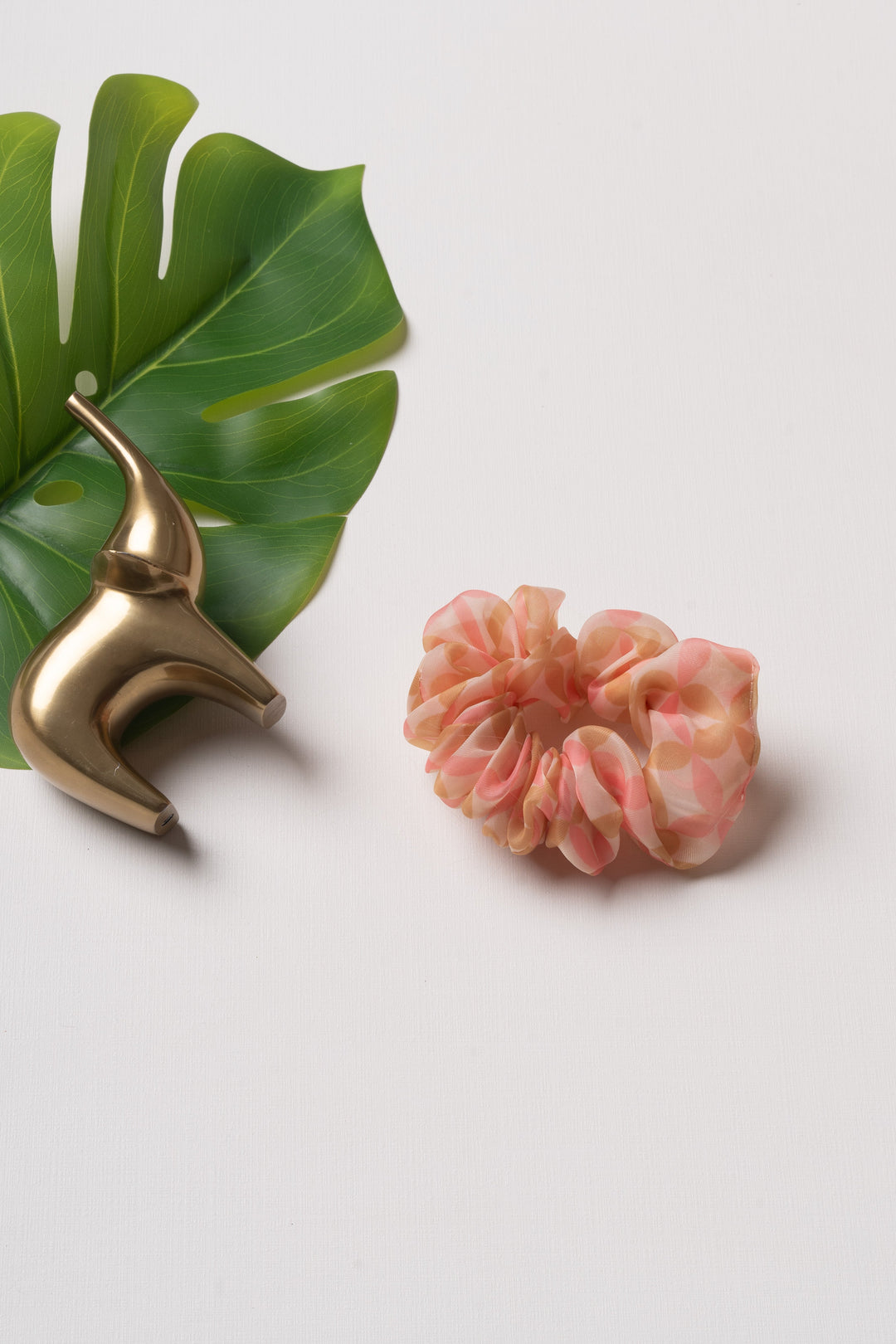 The Nesavu Scrunchies / Rubber Band Coral Blush Scrunchie - A Whimsical Accent for Lively Locks Nesavu Pink JHS18C Charming Coral Blush Scrunchie | Whimsical Hair Accessory for Trendy Updos | The Nesavu