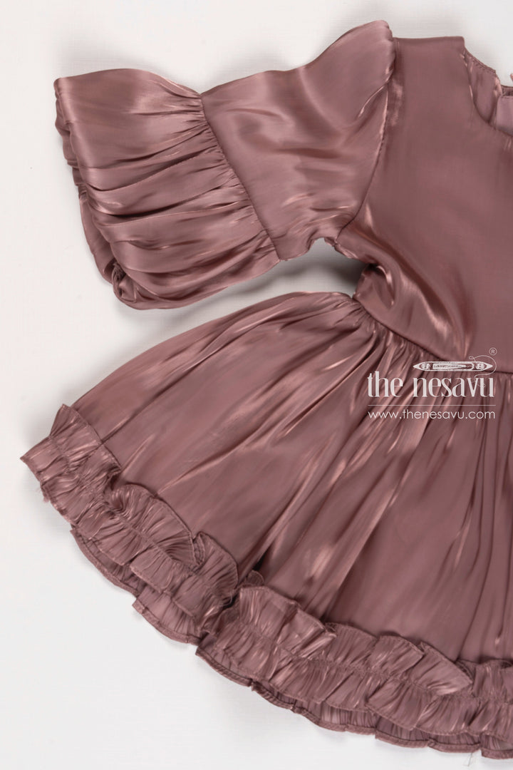 The Nesavu Baby Fancy Frock Elegant Newborn Designer Dress  Infant Baby Frock for Girls with Ruffle Detailing Nesavu Infant Party Dresses | Newborn Casual Wear | Best Newborn Clothes Online | The Nesavu