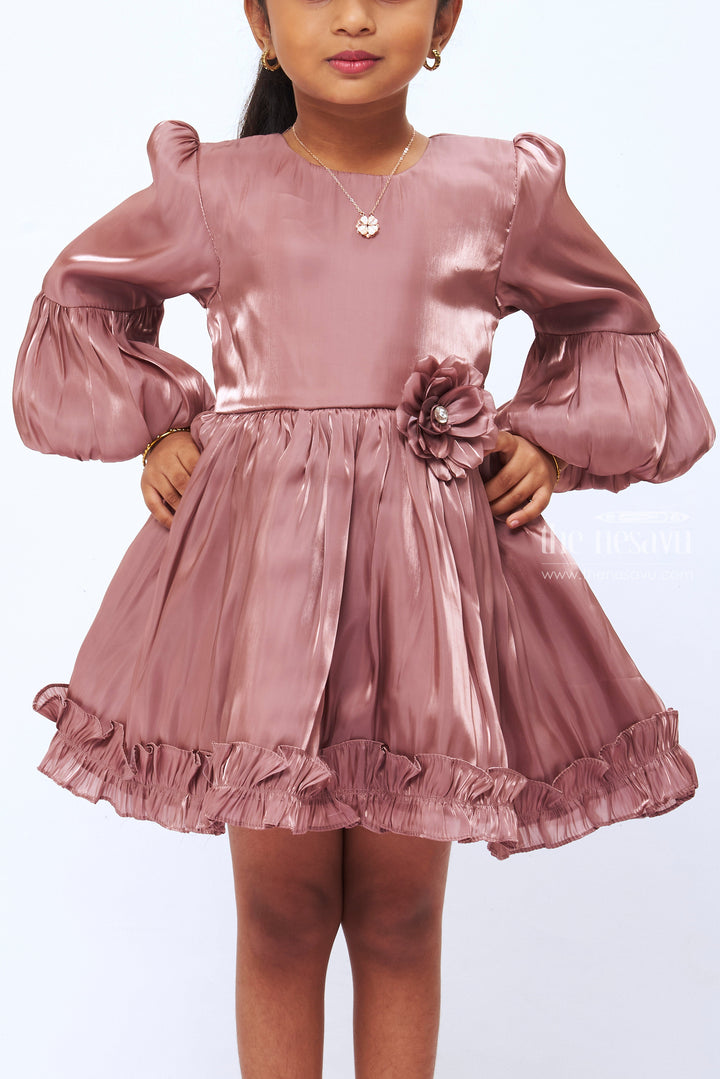 The Nesavu Baby Fancy Frock Elegant Newborn Designer Dress  Infant Baby Frock for Girls with Ruffle Detailing Nesavu Infant Party Dresses | Newborn Casual Wear | Best Newborn Clothes Online | The Nesavu