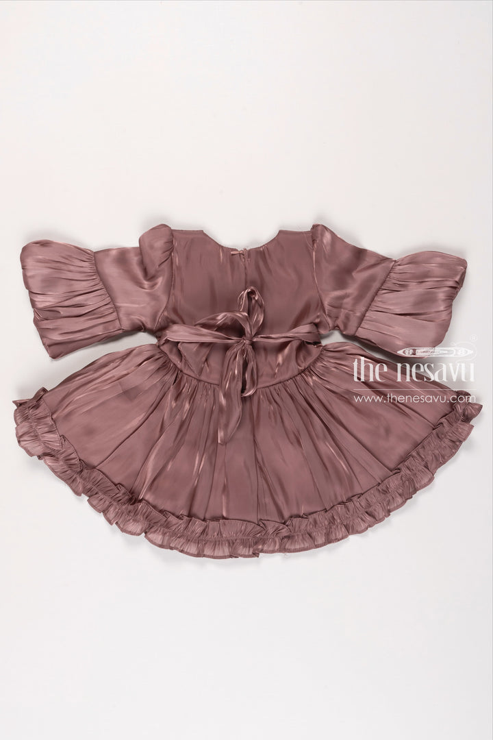 The Nesavu Baby Fancy Frock Elegant Newborn Designer Dress  Infant Baby Frock for Girls with Ruffle Detailing Nesavu Infant Party Dresses | Newborn Casual Wear | Best Newborn Clothes Online | The Nesavu