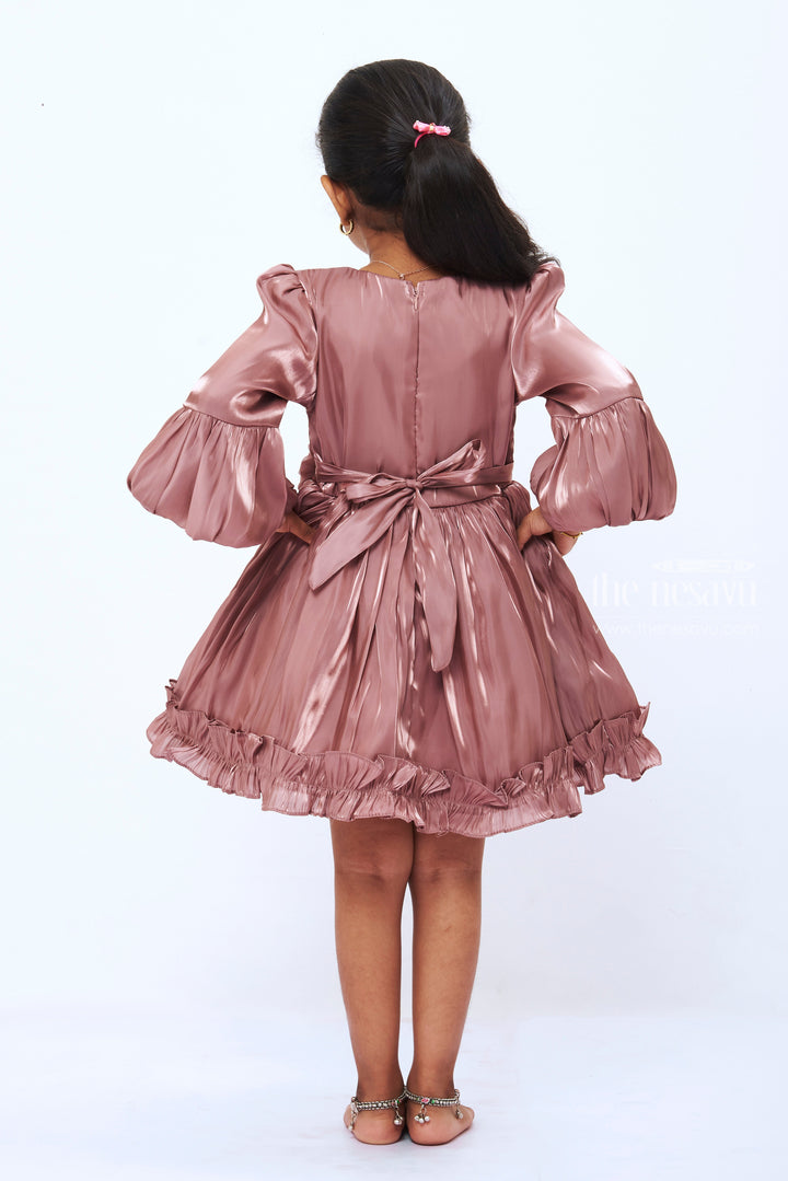 The Nesavu Baby Fancy Frock Elegant Newborn Designer Dress  Infant Baby Frock for Girls with Ruffle Detailing Nesavu Infant Party Dresses | Newborn Casual Wear | Best Newborn Clothes Online | The Nesavu