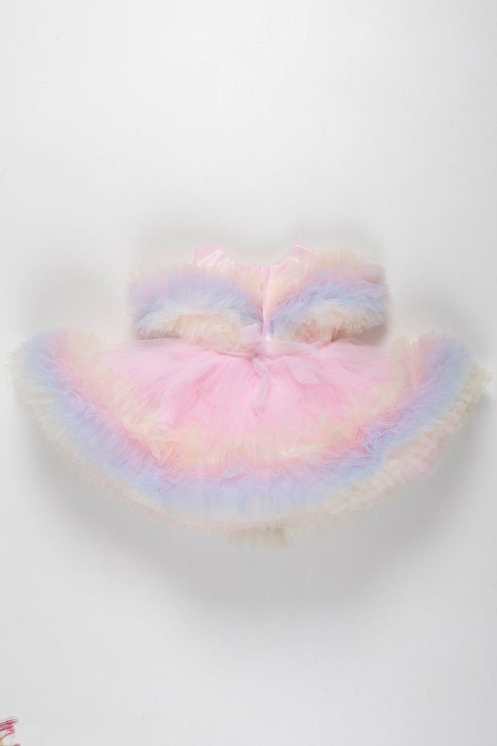 The Nesavu Girls Tutu Frock Enchanting Pastel Rainbow Tutu Birthday Frock - Perfect for Baby's Special Day Nesavu Buy Rainbow Pastel Tutu Frock for Girls Birthdays | Festive & Fancy Kids' Party Dresses | The Nesavu