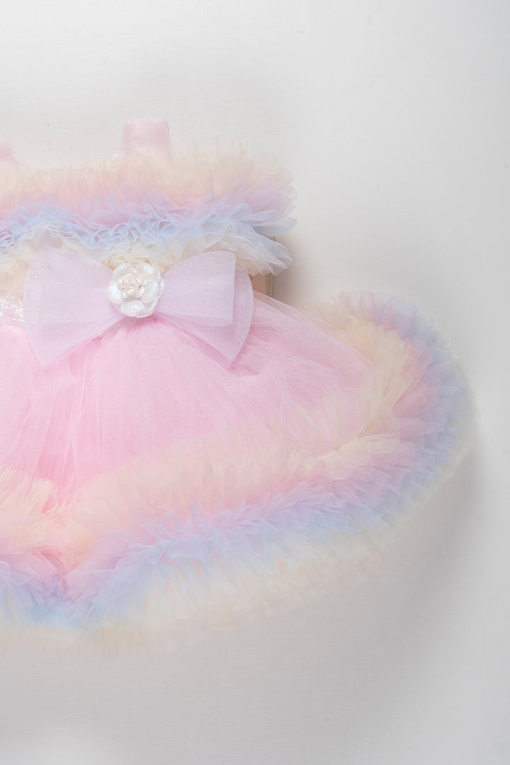 The Nesavu Girls Tutu Frock Enchanting Pastel Rainbow Tutu Birthday Frock - Perfect for Baby's Special Day Nesavu Buy Rainbow Pastel Tutu Frock for Girls Birthdays | Festive & Fancy Kids' Party Dresses | The Nesavu