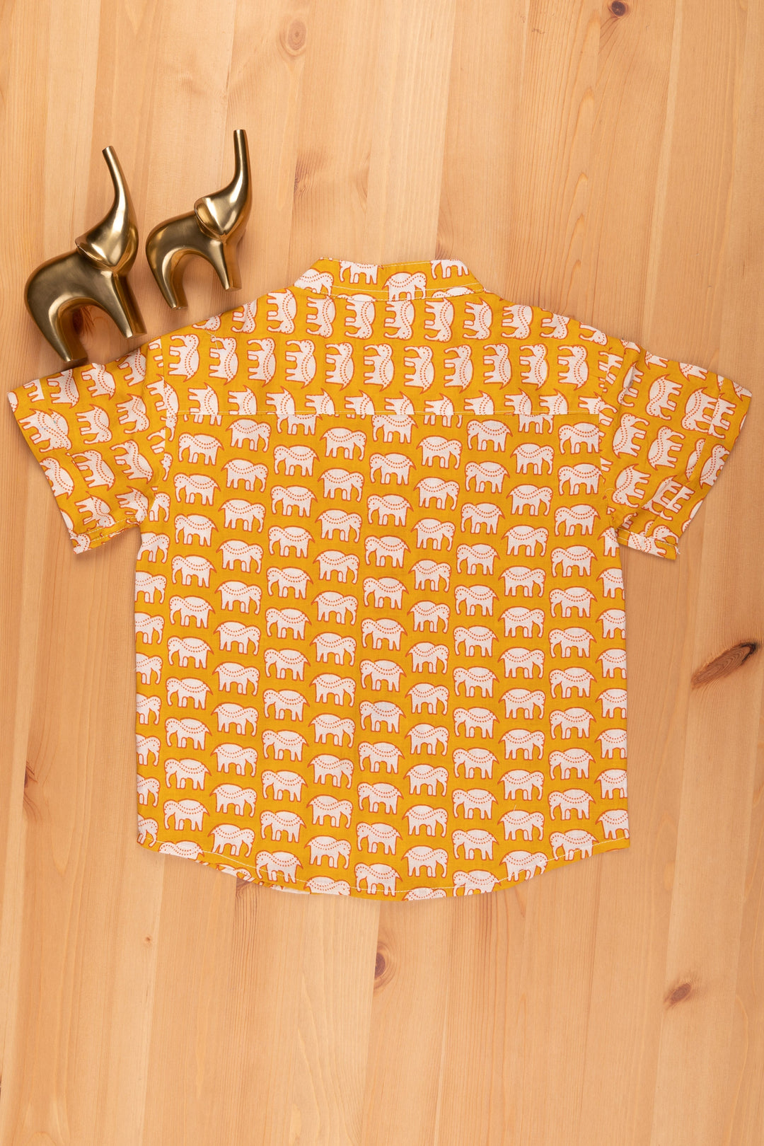 The Nesavu Boys Cotton Shirt Express Your Child's Love for Animals with Boys' Elephant Print Shirt | Pure Cotton | Nesavu psr silks Nesavu