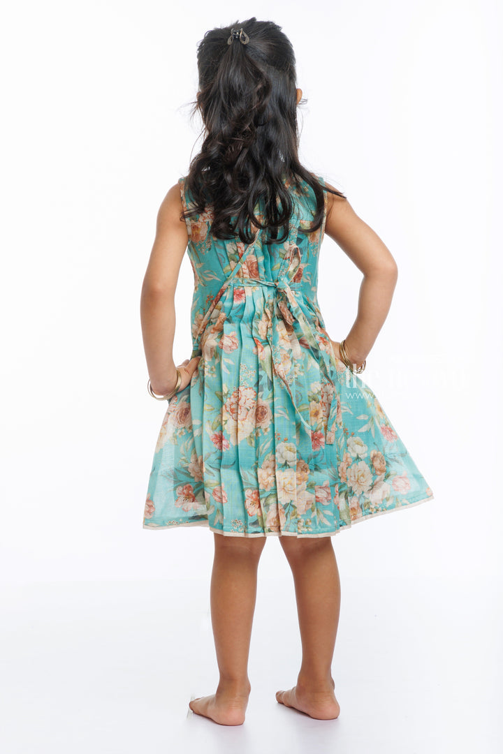 The Nesavu Girls Cotton Frock Floral Whimsy: Girls Designer Cotton Frock with Pastel Panache Nesavu Shop the Latest Printed Cotton Frocks for Girls | Unique  Comfortable | The Nesavu