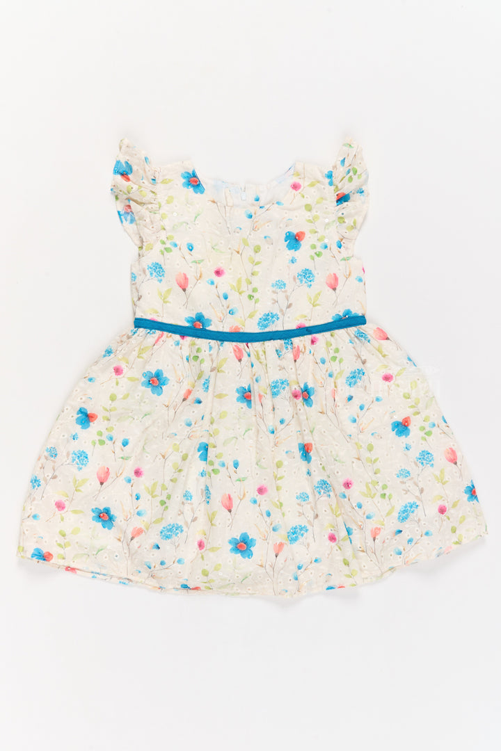 The Nesavu Girls Cotton Frock Girls Cotton Fancy Frock with Embroidered Floral Patterns and Flutter Sleeves Nesavu Girls Cotton Fancy Frock Floral Embroidery Flutter Sleeves Parties | The Nesavu