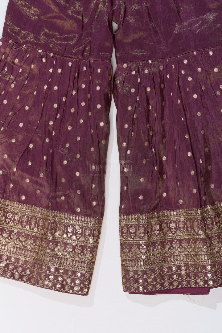 The Nesavu Girls Sharara / Plazo Set Girls Kurta Sharara Set with Heavy Embroidery and Elegant Dupatta for Festive Wear Nesavu Nesavu Girls Kurta Sharara Set Heavy Embroidery Elegant Dupatta Festive Wear