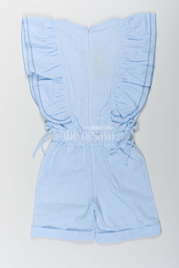 The Nesavu Girls Cotton Frock Girls Night Frock in Soft Cotton with Striped Pattern and Sequin Teddy Bear Design Nesavu Nesavu Girls Night Frock Soft Cotton Striped Pattern Sequin Teddy Bear Design