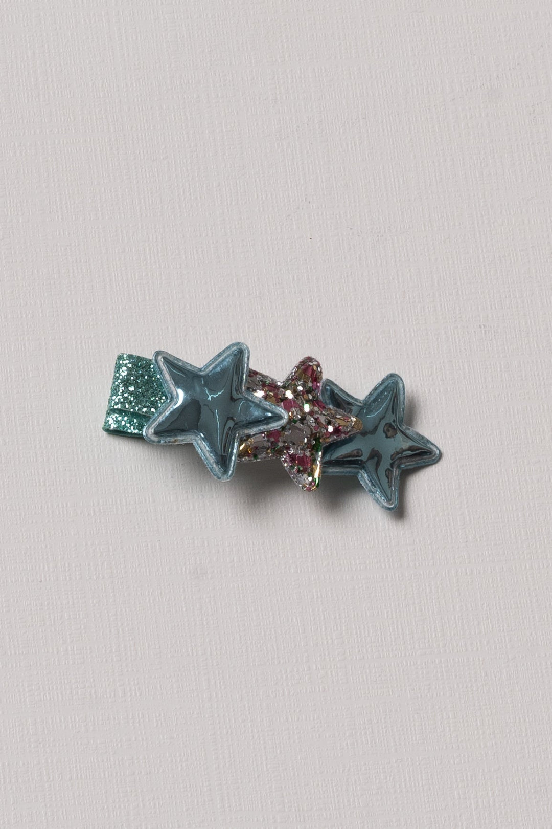 The Nesavu Hair Clip Glittering Blue Star Hair Clip - A Chic Accent for Trendy Hairstyles Nesavu Blue JHCL69B Teal Star Hair Clip with Glitter | Stylish Metal Hair Accessory | The Nesavu