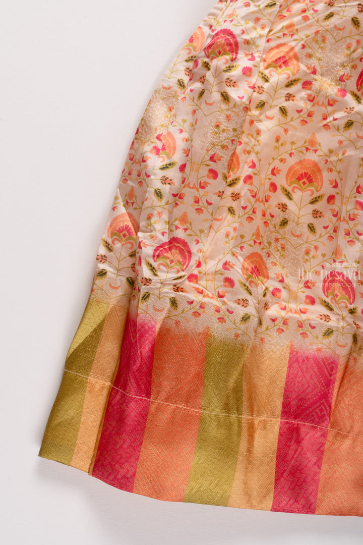 The Nesavu Girls Party Gown Golden Radiance: Girls Mirror Embroidered Yellow Party Gown Nesavu Classic Meets Contemporary | Anarkali Dresses for Little Girls | The Nesavu