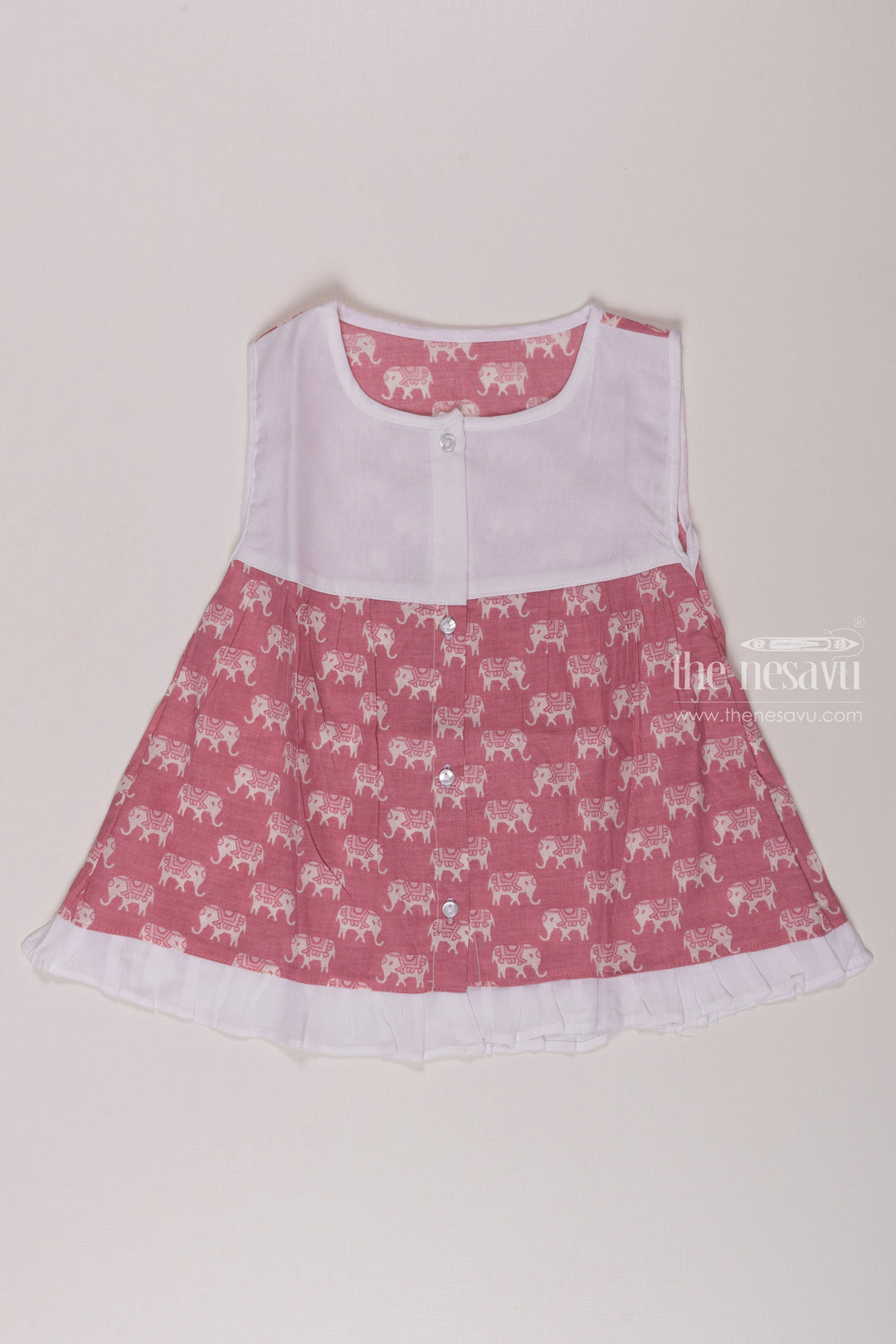 The Nesavu Baby Cotton Frocks Infant Baby Frock with Charming Elephant Print in Purple Nesavu 10 (NB) / Purple / Cotton IF020A-10 Purple Elephant Baby Frock | Soft Cotton Infant Dress | The Nesavu