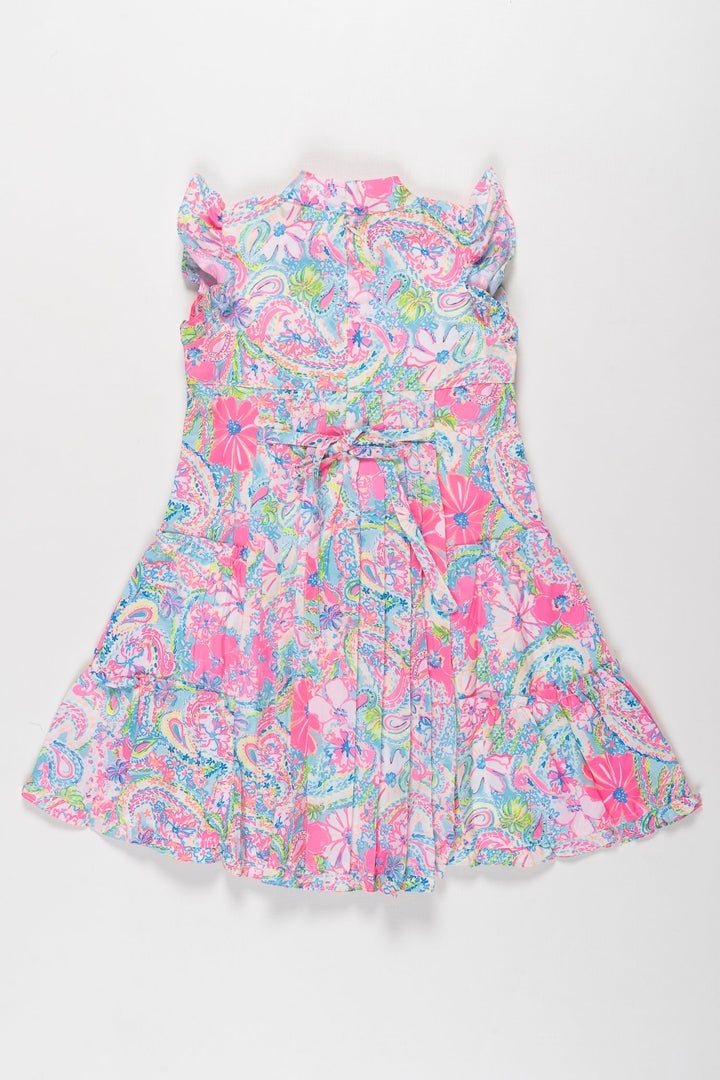 The Nesavu Girls Cotton Frock Kaleidoscope Charm: Vibrant Cotton Frock for the Trendy Girl Nesavu Shop Designer Cotton Frocks for Girls | Colorful & Contemporary | The Nesavu