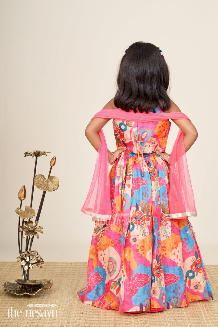 The Nesavu Girls Lehenga Choli Lehenga choli for girls with embroidered blouse and dupatta Nesavu Nesavu multicolor girls georgette lehenga choli with embroidered blouse and dupatta for weddings