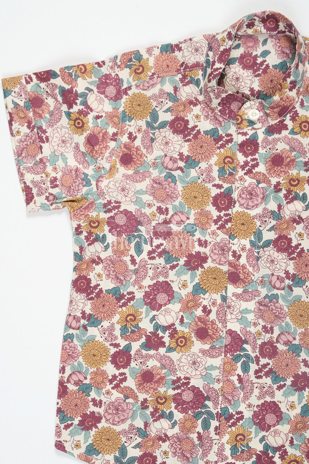 The Nesavu Boys Cotton Shirt Multicolor Boys Cotton Shirt with Floral Print Half Sleeves Comfortable and Breathable Nesavu Multicolor Floral Print Boys Cotton Shirt Nesavu Half Sleeves Comfortable Casual Wear