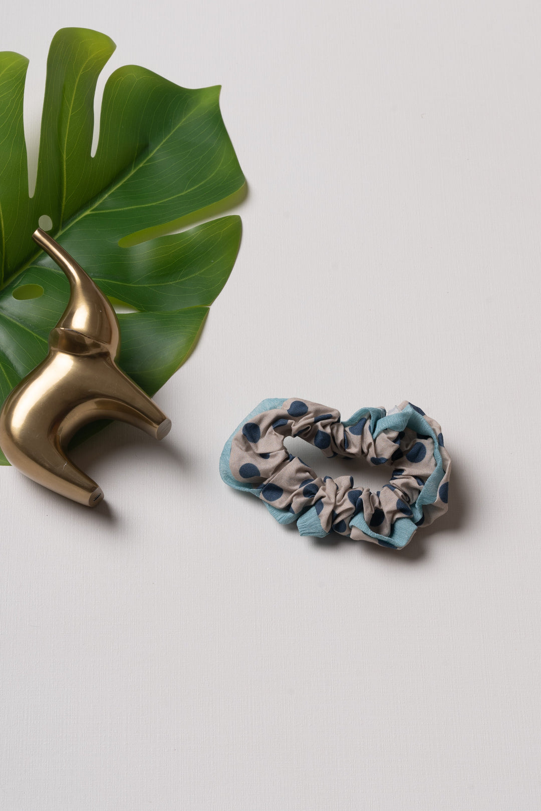 The Nesavu Scrunchies / Rubber Band Ocean Whispers Polka Dot Scrunchie Nesavu Gray JHS16C Ocean-Inspired Polka Dot Scrunchie | Hair Accessory Trends | The Nesavu