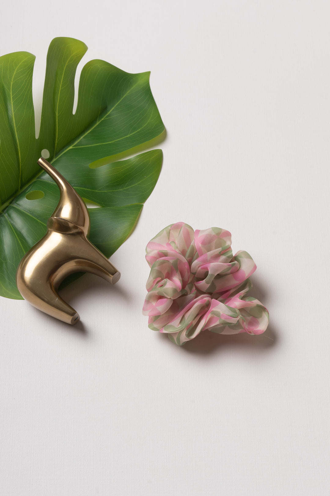 The Nesavu Scrunchies / Rubber Band Petite Petals Scrunchie - A Touch of Spring in Your Strands Nesavu Green JHS18E Springtime Petite Petals Scrunchie | Fresh, Floral Accent for Your Hairstyles | The Nesavu