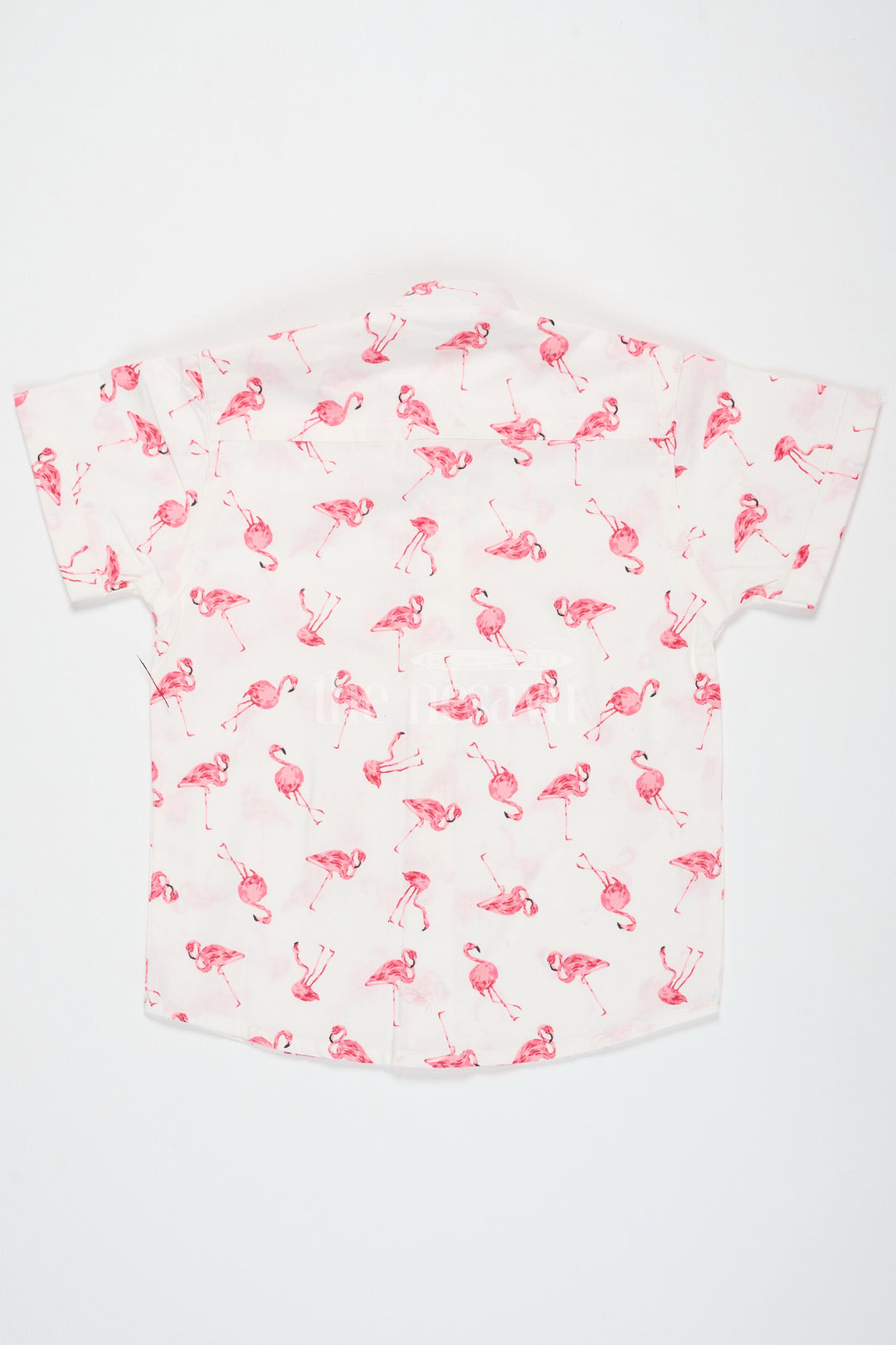 The Nesavu Boys Cotton Shirt Pink Flamingo Print Boys Cotton Shirt with Half Sleeves Stylish and Comfortable Fit Nesavu Pink Flamingo Print Boys Cotton Shirt Nesavu Trendy Half Sleeves Comfortable Wear Casual Outings