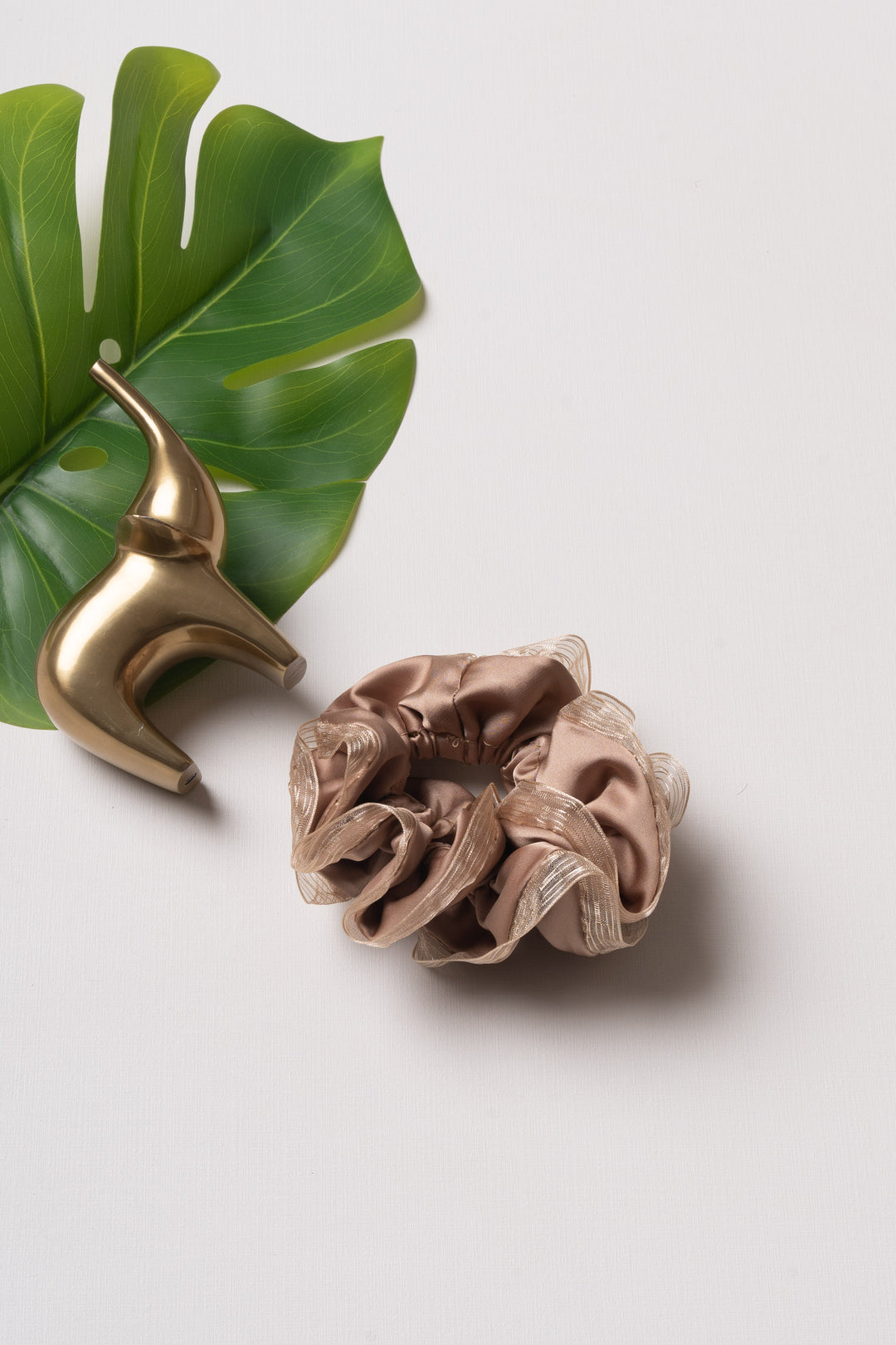 The Nesavu Scrunchies / Rubber Band Satin Elegance Hair Scrunchie - Chic Accessory Nesavu Brown JHS17A Chic Satin Elegance Hair Scrunchie | Versatile and Luxe Hair Accessory | The Nesavu