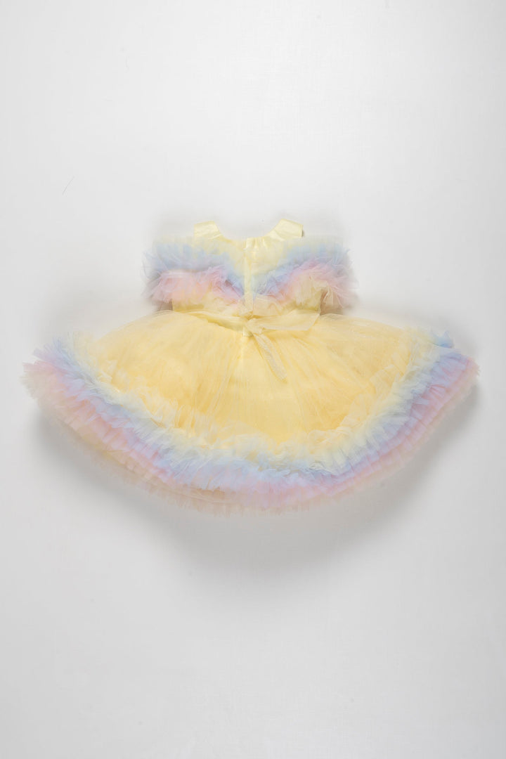 The Nesavu Girls Tutu Frock Sunshine Sparkle: Baby's Sequined Net Party Frock for Birthdays & Festivals Nesavu Sunshine Sequined Frock for Baby's Birthday | Tutu Dress for Special Occasions | The Nesavu