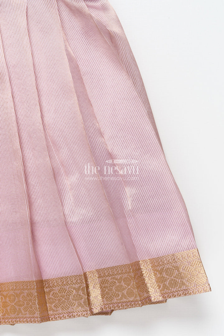 The Nesavu Tie-up Frock Tie-Up Frock for Toddler Girls for Birthdays and Traditional Events Nesavu Nesavu toddler girl tie-up frock banaras detailing adjustable festive silhouette