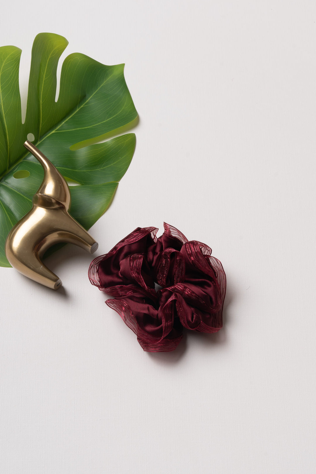 The Nesavu Scrunchies / Rubber Band Velvet Glamour Hair Scrunchie - Regal Red Nesavu Red JHS17B Luxurious Velvet Glamour Scrunchie in Regal Red | The Nesavu