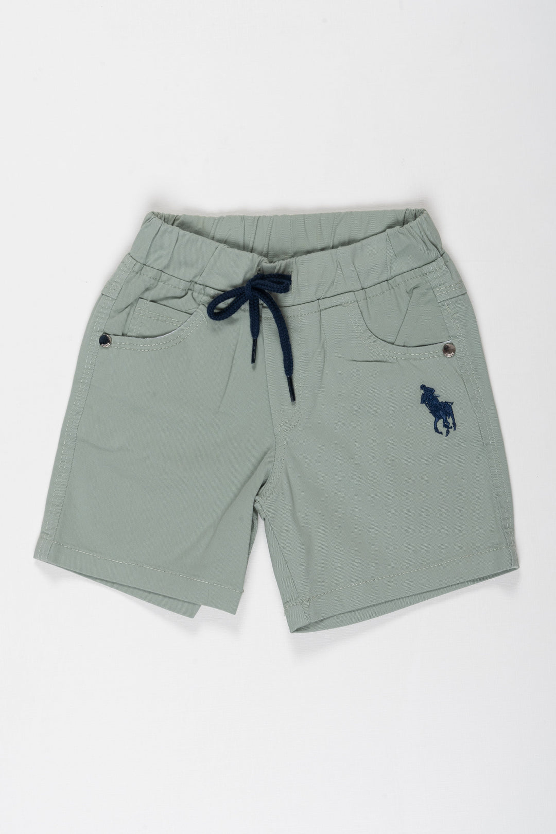 The Nesavu Boys Shorts Versatile Slate Grey Boys Cotton Shorts Nesavu 18 (2Y) / Gray / Cotton BWS001J-18 Boys Slate Grey Cotton Shorts with Emblem | Versatile Comfortable | The Nesavu