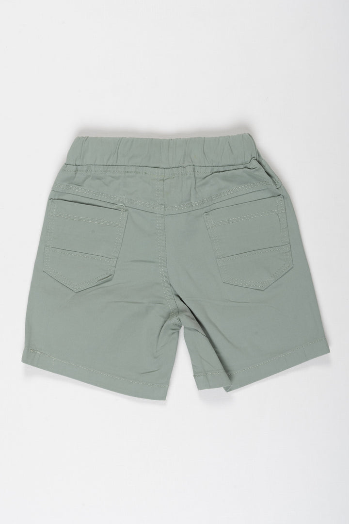 The Nesavu Boys Shorts Versatile Slate Grey Boys Cotton Shorts Nesavu Boys Slate Grey Cotton Shorts with Emblem | Versatile Comfortable | The Nesavu