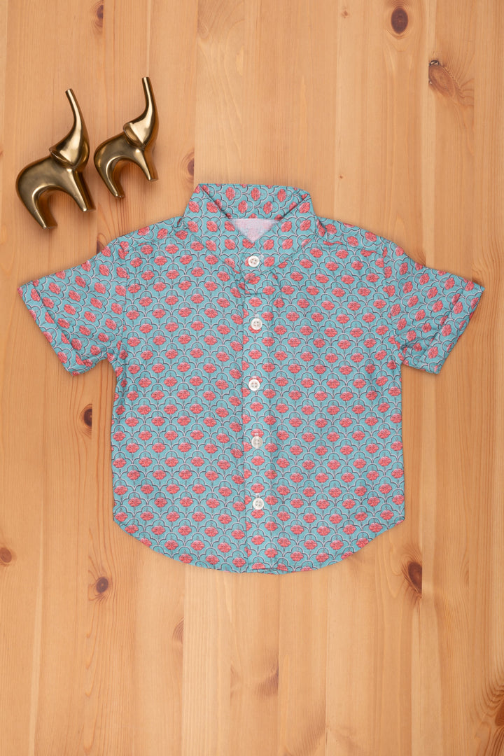 The Nesavu Boys Linen Shirt Vintage Vogue Boys Classic Shirt with a Retro Touch Nesavu Floral Printed Shirt For Boys | Jaipur Pride Linen Shirt | The Nesavu