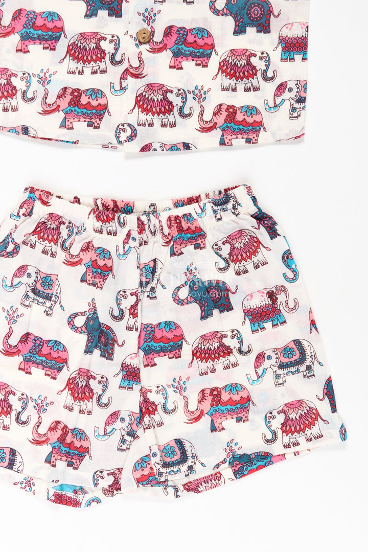Boys Cute Casual Clothes with Pink and Blue Elephant Motifs for Playful Comfort and Style