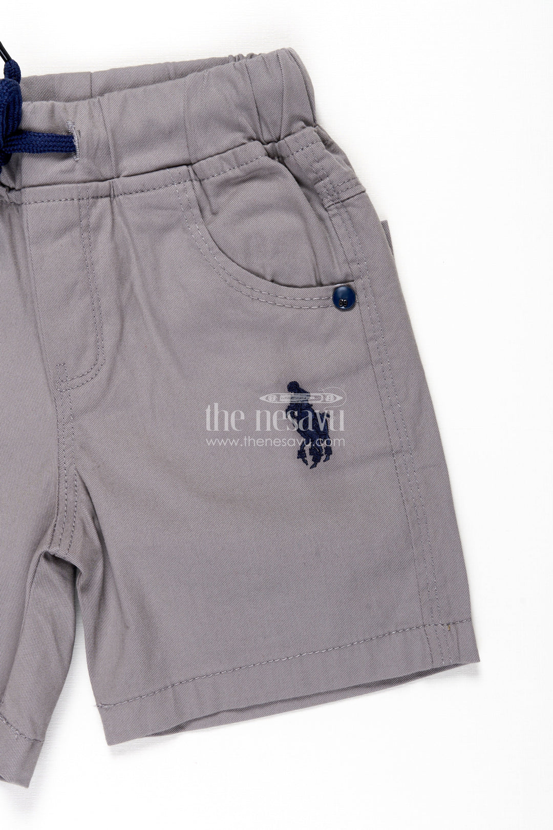 Classic Grey Boys Performance Shorts with Iconic Embroidery