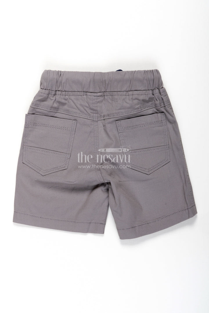 Classic Grey Boys Performance Shorts with Iconic Embroidery