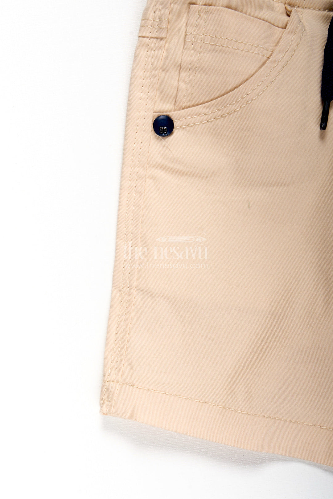Beige Shorts for Boys in Soft Cotton with Drawstring Waist and Side Pockets for Everyday Comfort