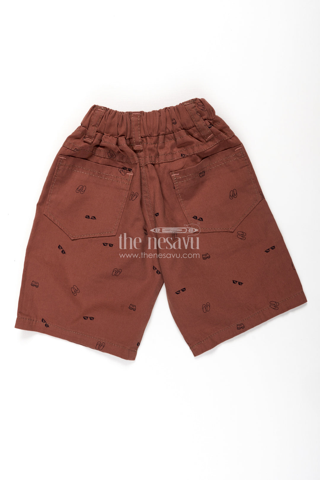 Boys Cotton Casual Wear Shorts with All Over Digital Print and Drawstring Waistband