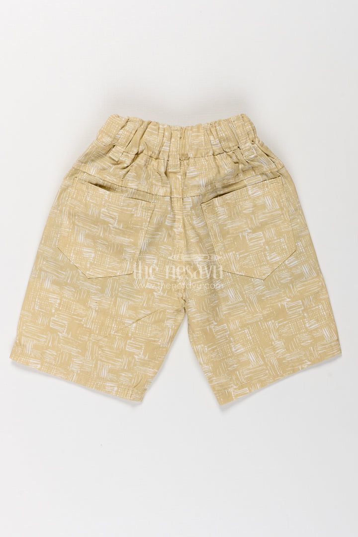 Boys Cotton casual shorts outfit with Abstract Digital Print and Soft Drawstring Fit