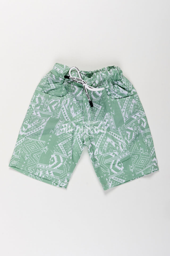 Boys Cotton print short dress Style Shorts with Paisley Digital Pattern and Comfortable Fit