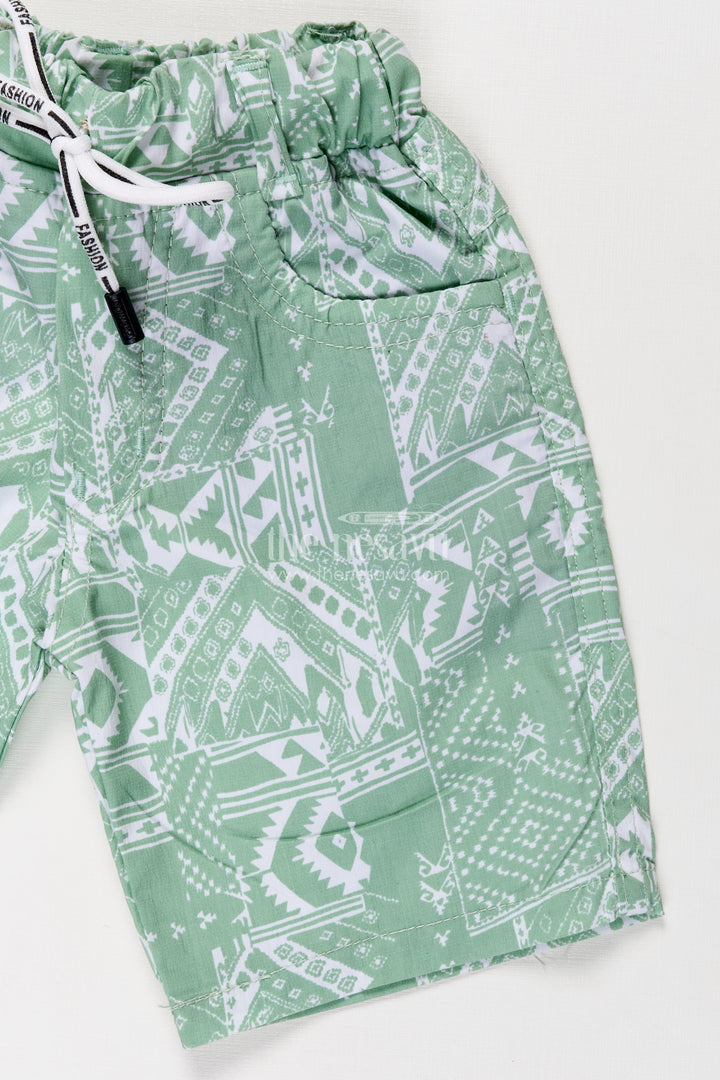 Boys Cotton print short dress Style Shorts with Paisley Digital Pattern and Comfortable Fit