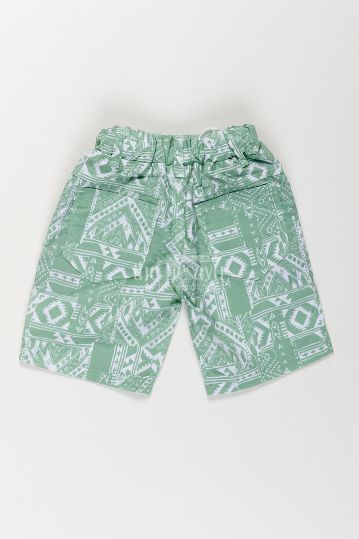 Boys Cotton print short dress Style Shorts with Paisley Digital Pattern and Comfortable Fit